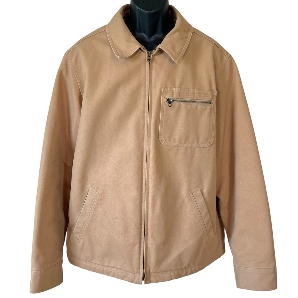 L.L. Bean Wool Lined Canvas Detroit Jacket Brown Mens Large